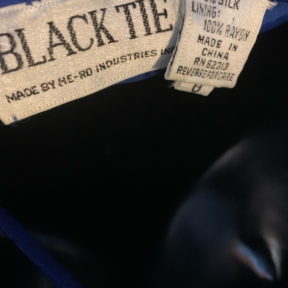 Vintage Black Tie Royal Blue Formal/Party Sequin Dress Size 8 - Picture 6 of 7